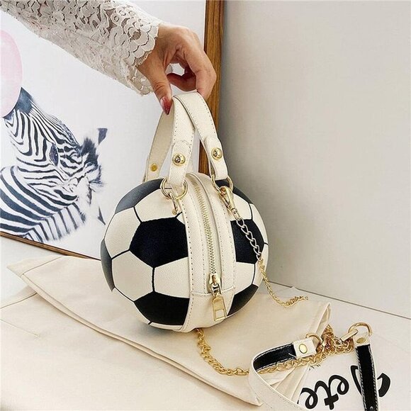 Soccer Ball Cross Body Bag PU Leather Women's Messenger Shoulder Purse - Picture 2 of 7